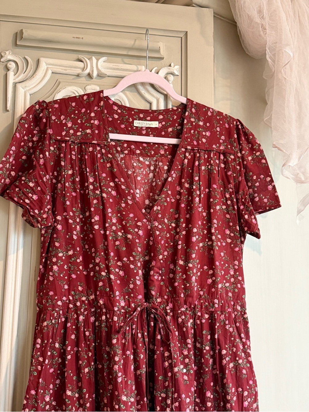 CHRISTY DAWN 🍃🌺 SIMPLE DAWN DRESS in ROSETTE ROUGE, SIZE L - Picture 5 of 10